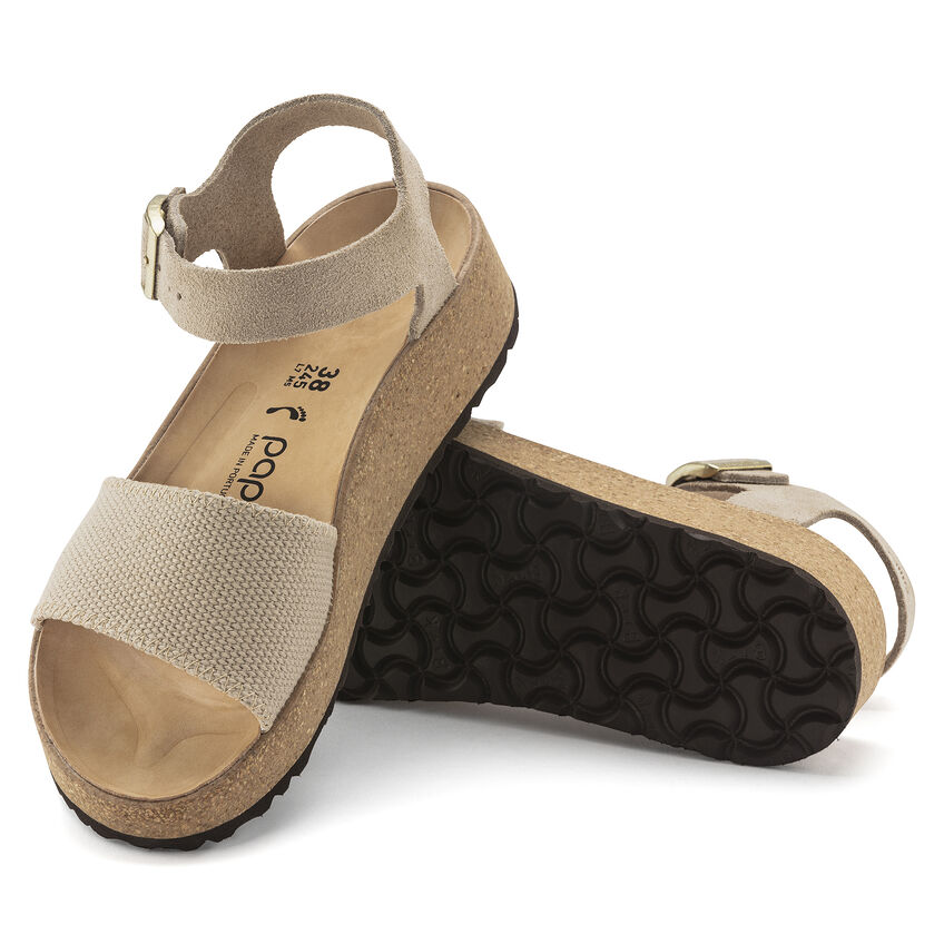 Birkenstock Glenda Suede Leather Textile Sandcastle